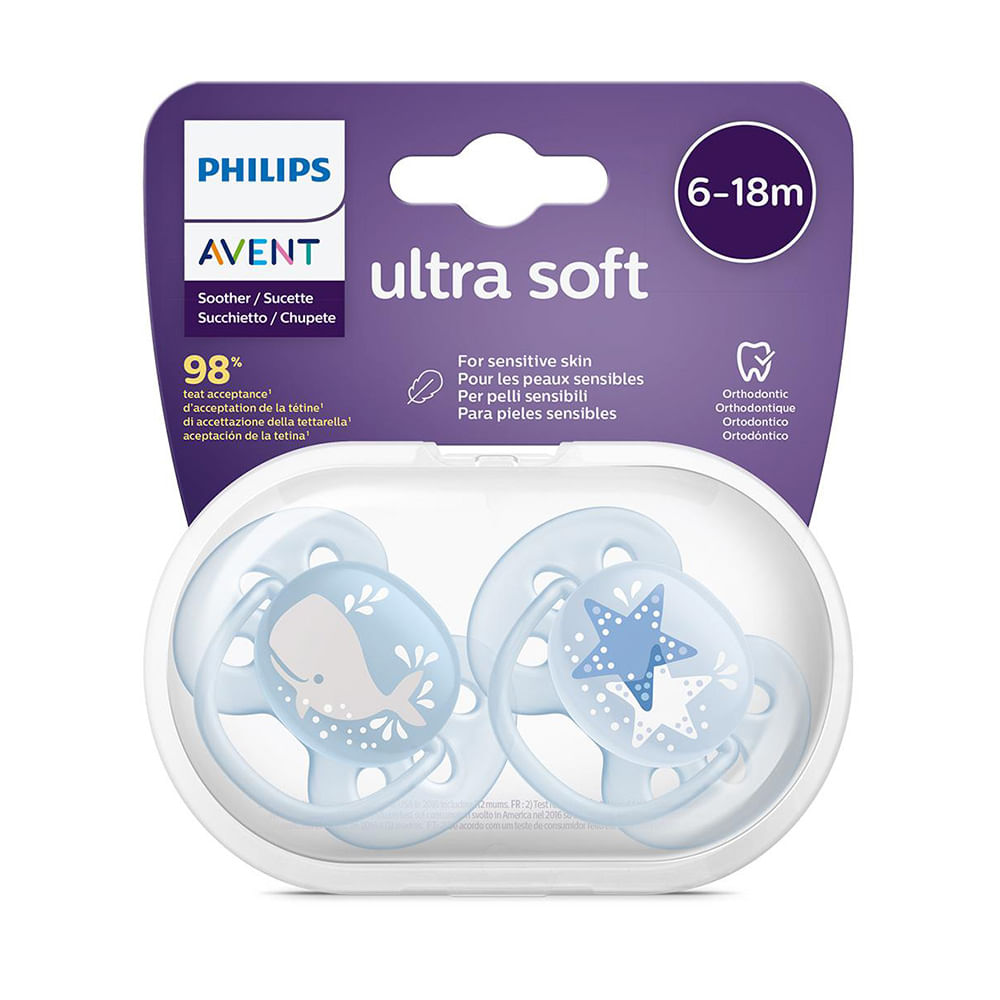 Chupete Ultra Soft Deco Philips Avent SCF223/04 6-18 meses Rosa